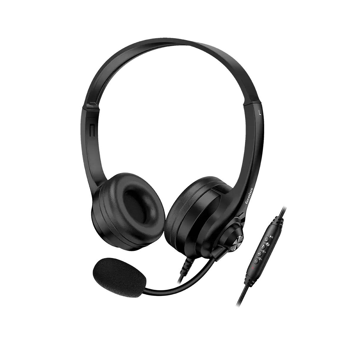 Слушалки Genius HS-235U, с микрофон, AI, черни | JAR Computers Слушалки Genius HS-235U, с микрофон, AI, черни