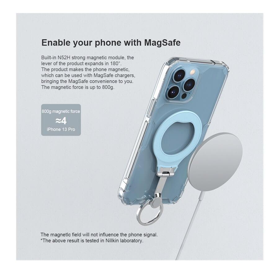 Универсален магнитен пръстен против изпускане, с поставка, съвместим с MagSafe за iPhone и други смартфони - Nillkin SnapGrip Magnetic Ring Holder (черен) | JAR Computers Универсален магнитен пръстен против изпускане, с поставка, съвместим с MagSafe за iPhone и други смартфони - Nillkin SnapGrip Magnetic Ring Holder (черен)