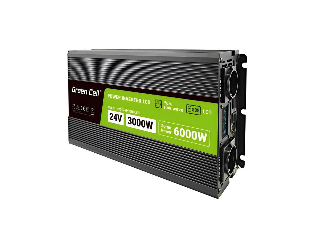 Инвертор GREEN CELL, 24/220V,  DC/AC, 3000W/6000W, чиста синусоида | JAR Computers Инвертор GREEN CELL, 24/220V,  DC/AC, 3000W/6000W, чиста синусоида