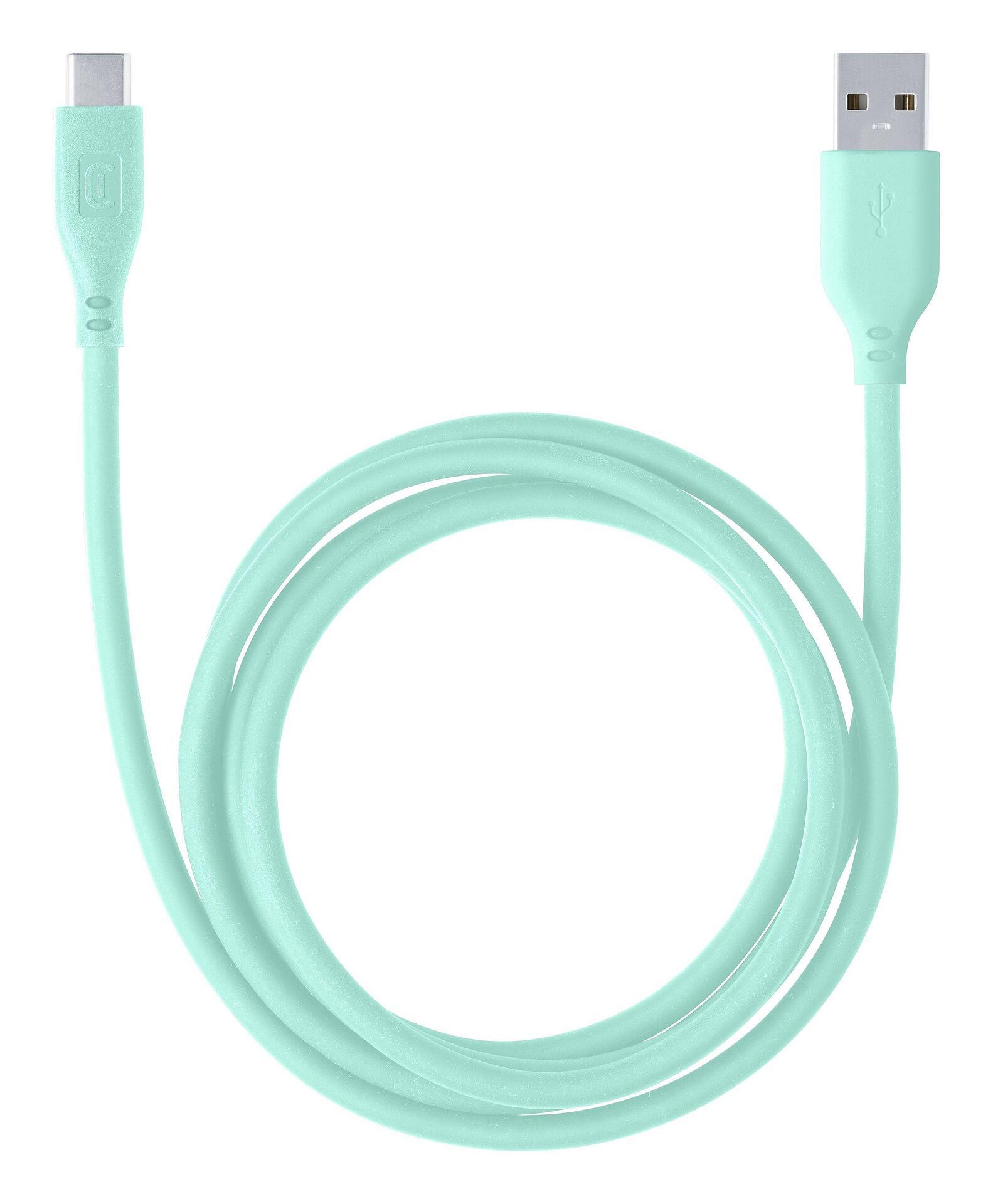 Кабел данни Soft USB към USB-C 1.2 м, Зелен