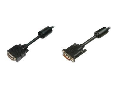 КАБЕЛ DIGITUS - DVI-I 24+5 to DSUB 15 pin - 2,0 m - Black - PN AK-320300-020-S | JAR Computers КАБЕЛ DIGITUS - DVI-I 24+5 to DSUB 15 pin - 2,0 m - Black - PN AK-320300-020-S