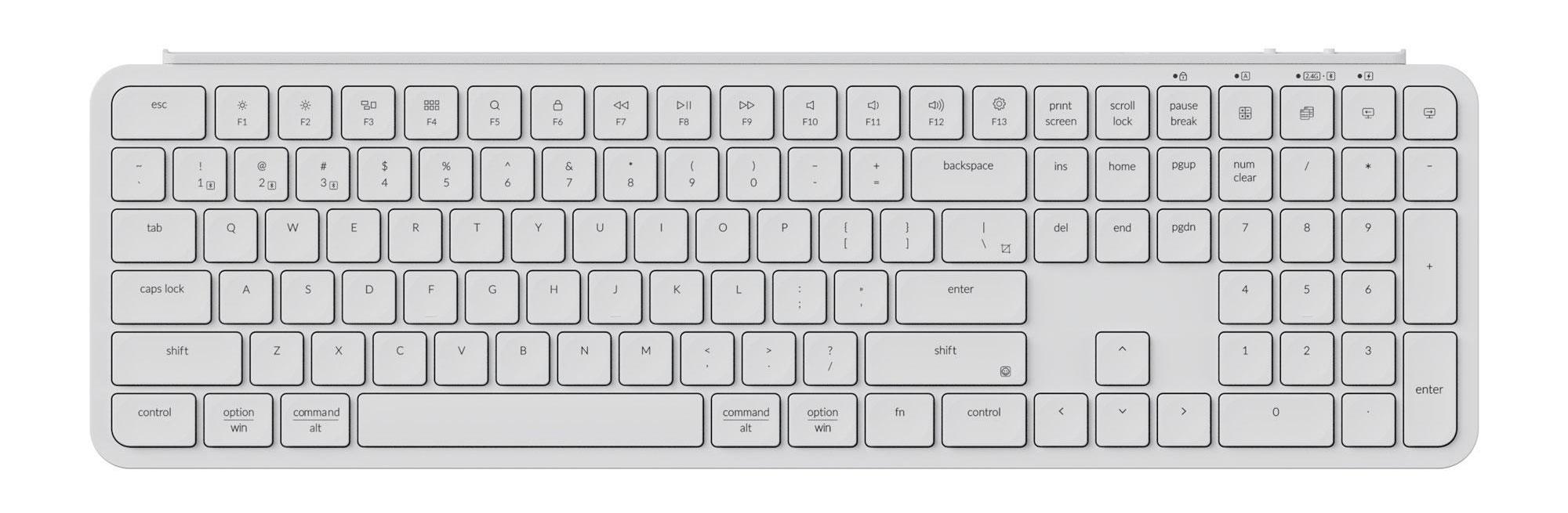 Клавиатура Keychron - B6 Pro Ultra-Slim, безжична, бяла | JAR Computers Клавиатура Keychron - B6 Pro Ultra-Slim, безжична, бяла