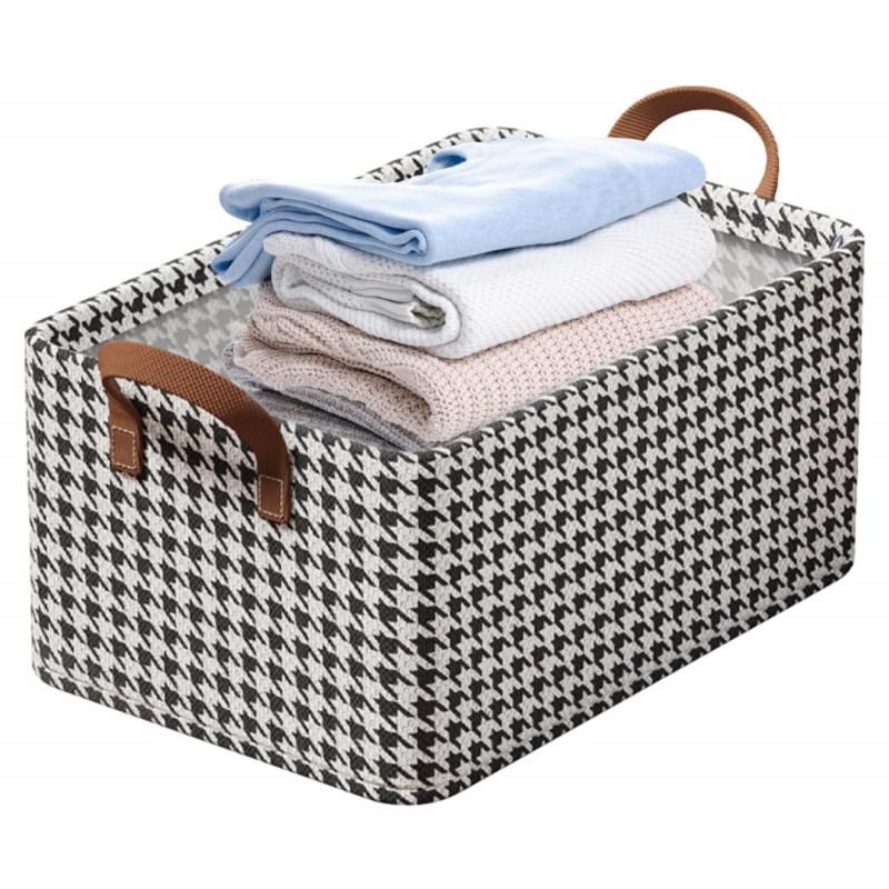 Кошница за съхранение CADDY 2514, 47x28x20 см, Сгъваема, Черен/бял | JAR Computers Кошница за съхранение CADDY 2514, 47x28x20 см, Сгъваема, Черен/бял