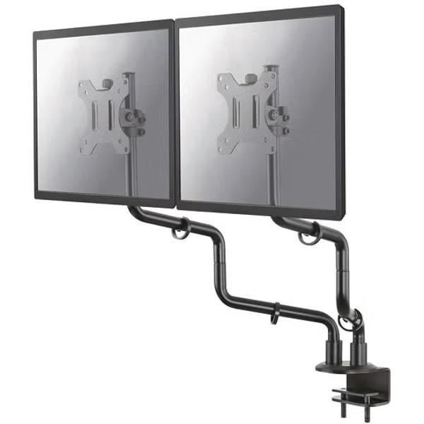 Neomounts monitor arm desk mount, (clamp & grommet), 10"-27" - 2 screens
