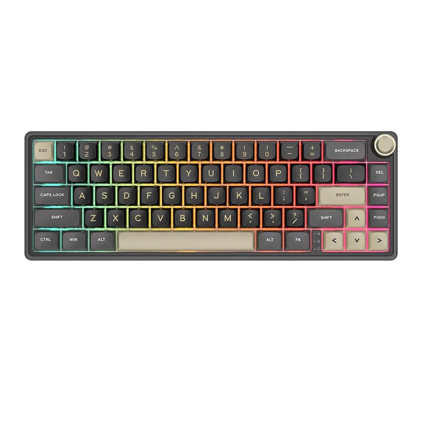 Royal Kludge R65 клавиатура Игри USB QWERTY Английски Черен, Бежов