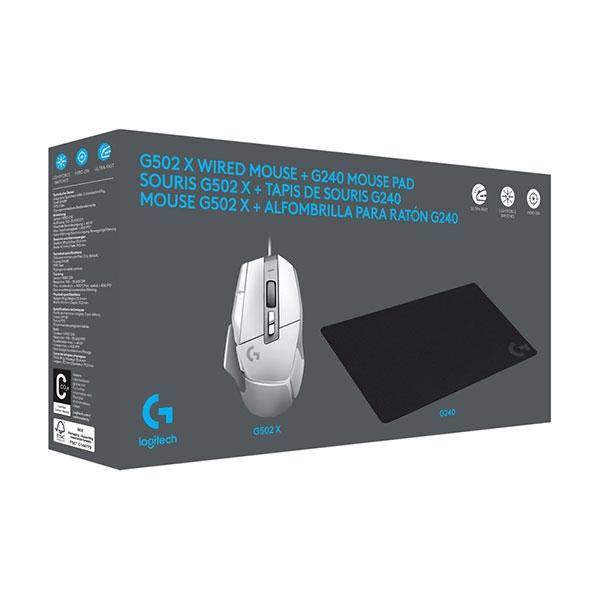 Combo Logitech G502 X White + Pad G240, 991-000490