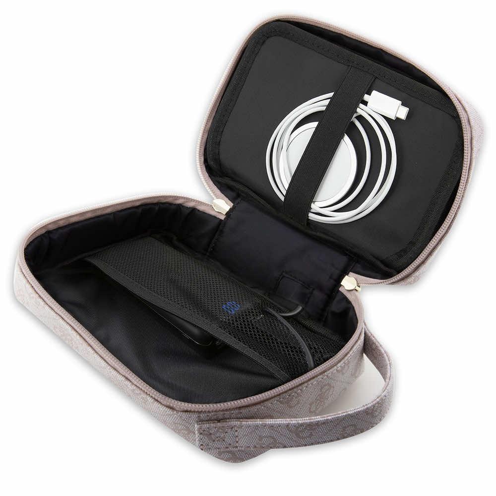 Дизайнерска чанта (органайзер) за мобилни устройства и аксесоари - Guess PU 4G Printed Stripes Travel Universal Bag (розов) | JAR Computers Дизайнерска чанта (органайзер) за мобилни устройства и аксесоари - Guess PU 4G Printed Stripes Travel Universal Bag (розов)