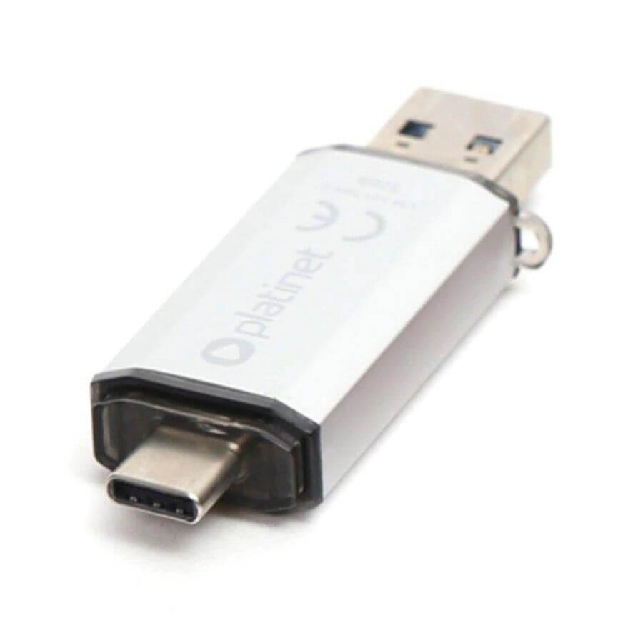 Флаш памет с USB-C порт 32GB - Platinet Pendrive USB-C 3.0 32GB (сребрист) | JAR Computers Флаш памет с USB-C порт 32GB - Platinet Pendrive USB-C 3.0 32GB (сребрист)