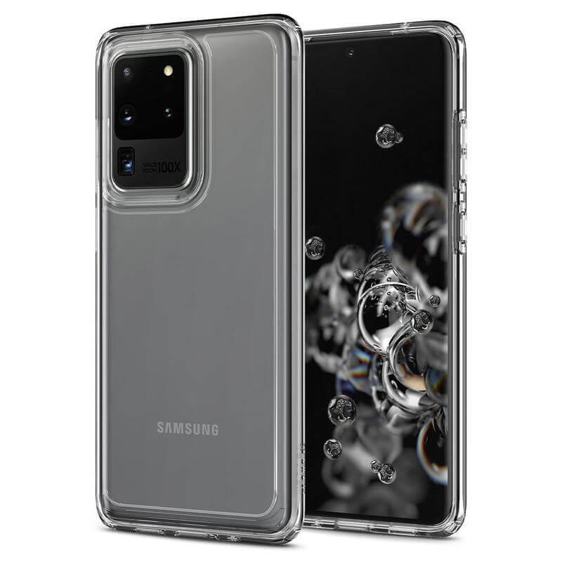 Хибриден кейс с висока степен на защита за Samsung Galaxy S20 Ultra - Spigen Crystal Hybrid Case (прозрачен) | JAR Computers Хибриден кейс с висока степен на защита за Samsung Galaxy S20 Ultra - Spigen Crystal Hybrid Case (прозрачен)