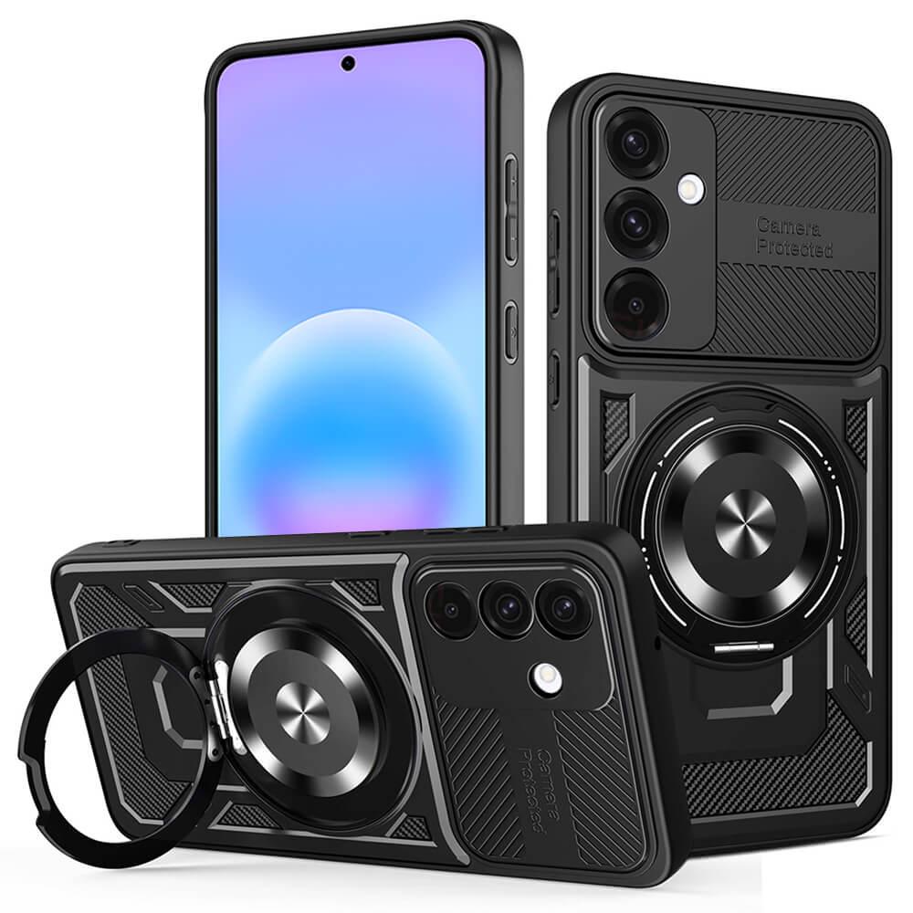 Хибриден удароустойчив кейс с вградена поставка и MagSafe за Samsung Galaxy A57 5G - Techsuit RuggedCam MagSafe Hybrid Case (черен) | JAR Computers Хибриден удароустойчив кейс с вградена поставка и MagSafe за Samsung Galaxy A57 5G - Techsuit RuggedCam MagSafe Hybrid Case (черен)