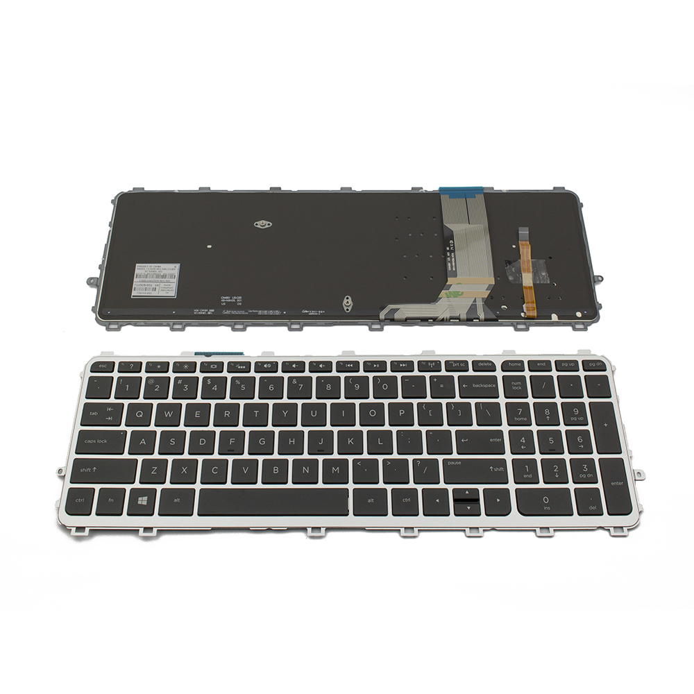 Клавиатура за лаптоп HP Envy 15-j Series Черна със Сребриста Рамка с Подсветка / Silver Frame Black With Backlit