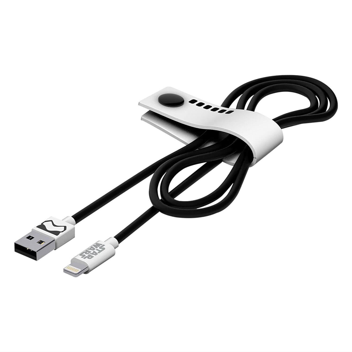 Сертифициран Lightning кабел за iPhone, iPad и iPod с Lightning (120 см) - USB Tribe Star Wars Stormtrooper Lightning Cable | JAR Computers Сертифициран Lightning кабел за iPhone, iPad и iPod с Lightning (120 см) - USB Tribe Star Wars Stormtrooper Lightning Cable