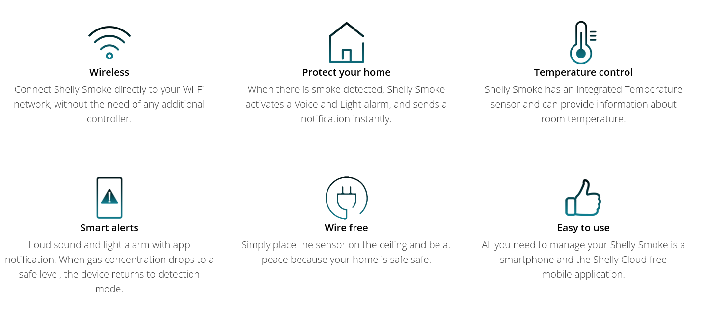 Shelly Smoke - Wi-Fi детектор за дим | JAR Computers Shelly Smoke - Wi-Fi детектор за дим
