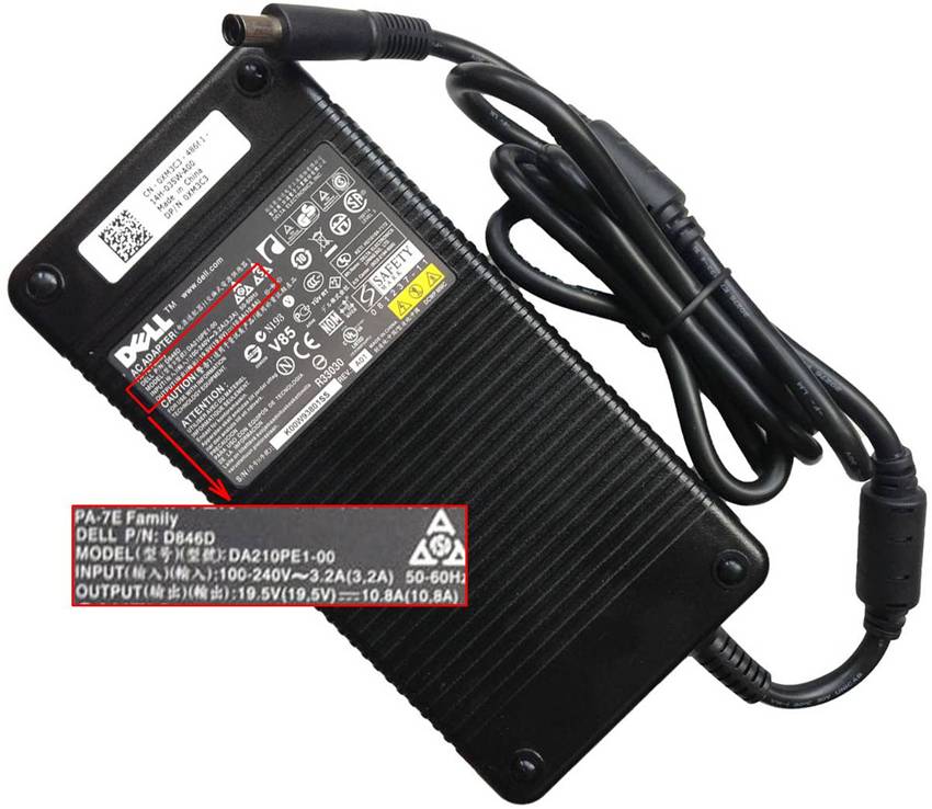 Адаптер за лаптоп ОРИГИНАЛЕН (Зарядно за лаптоп) DELL 210W 19.5V 10.8A PA-7E ремаркетиран | JAR Computers Адаптер за лаптоп ОРИГИНАЛЕН (Зарядно за лаптоп) DELL 210W 19.5V 10.8A PA-7E ремаркетиран