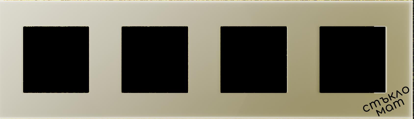 Четворна Стъклена рамка, 86*299mm -ЗЛАТНА-МАТ | JAR Computers Четворна Стъклена рамка, 86*299mm -ЗЛАТНА-МАТ