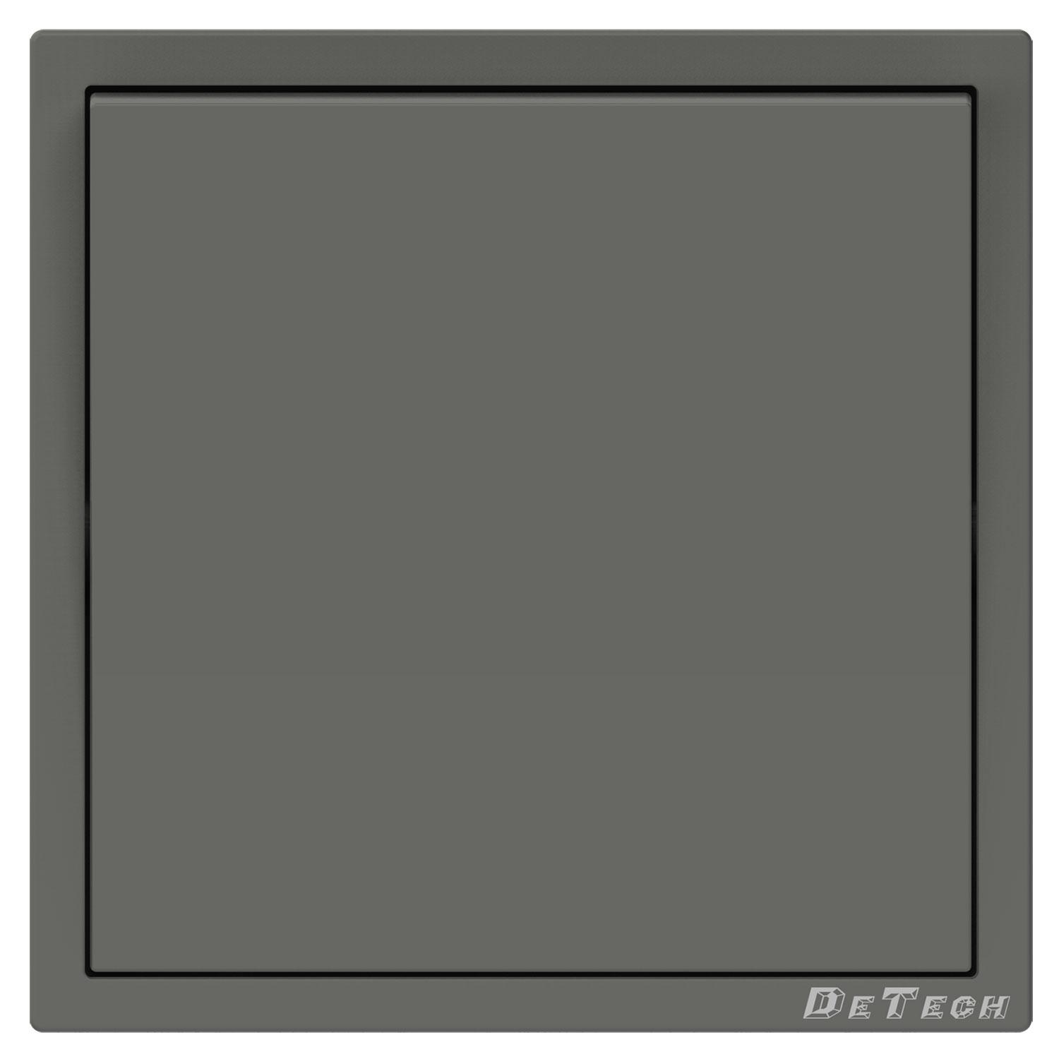 Единичен електрически ключ DeTech DE-9227-01, С рамка, Мат, Схема 1, 10A, 250V, За вграждане, IP20, Сив - 75134 | JAR Computers Единичен електрически ключ DeTech DE-9227-01, С рамка, Мат, Схема 1, 10A, 250V, За вграждане, IP20, Сив - 75134