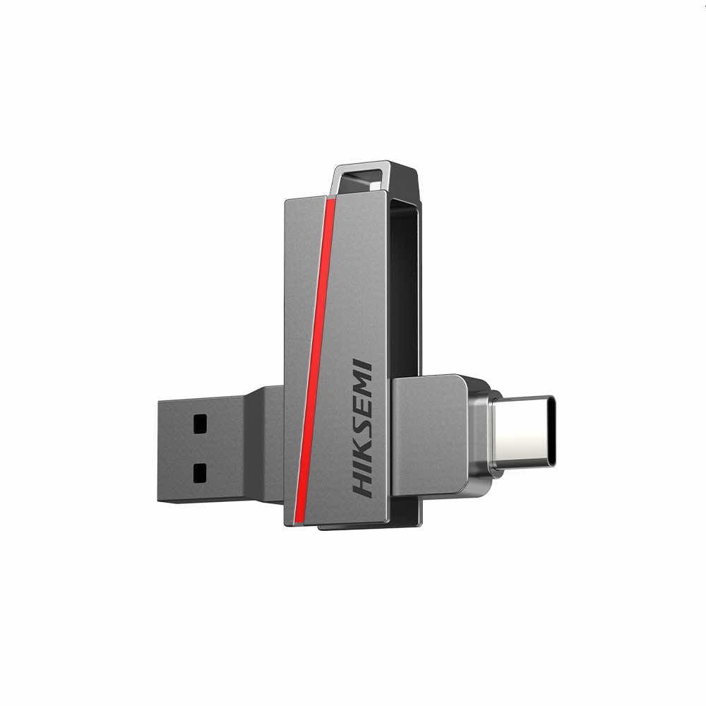 Флаш памет с USB-A и USB-C конектори (64GB) - Hiksemi E307C USB-C 3.2 High Speed Flash Drive 64GB | JAR Computers Флаш памет с USB-A и USB-C конектори (64GB) - Hiksemi E307C USB-C 3.2 High Speed Flash Drive 64GB