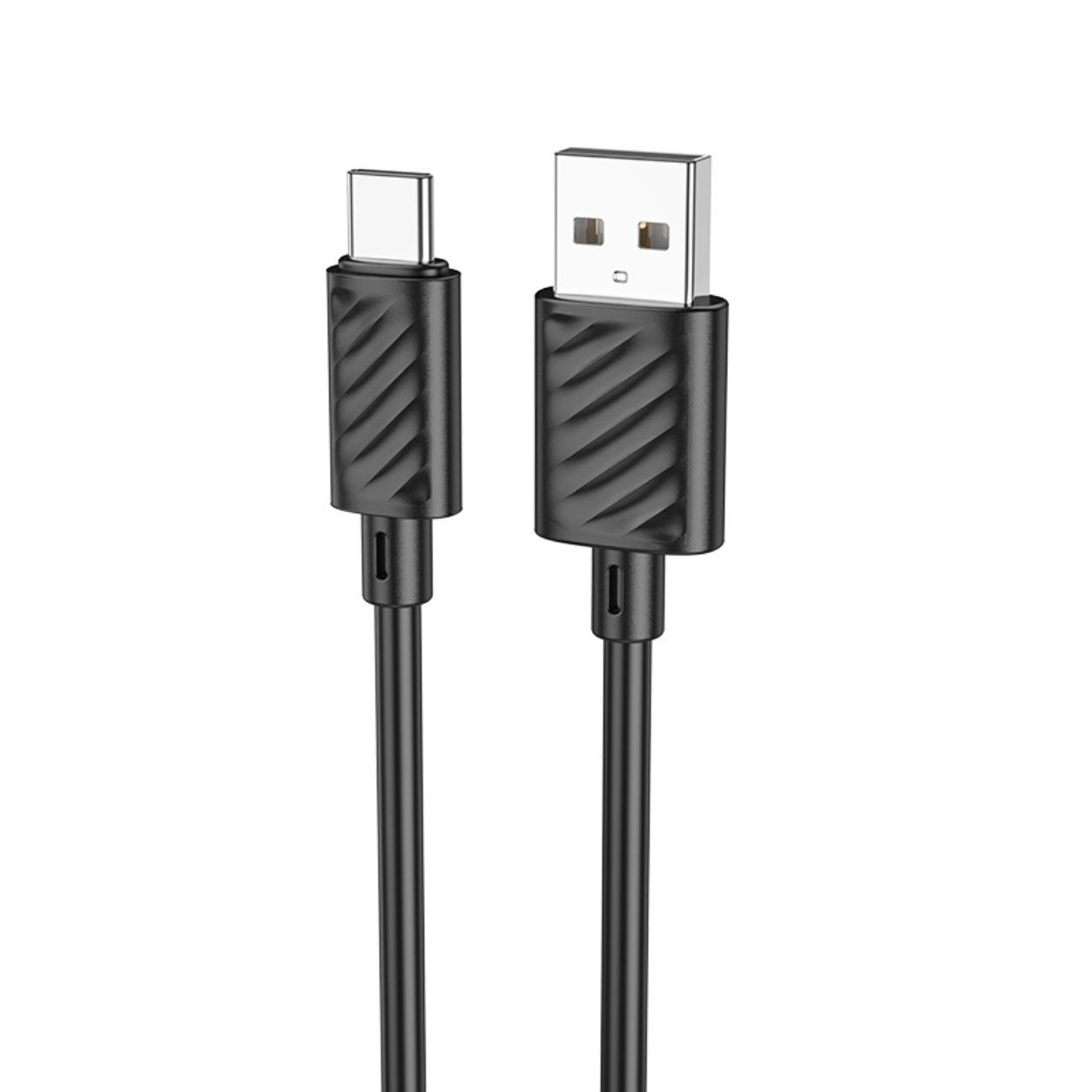 HOCO Кабел USB-A - Type-C, 1м, 3A, Gratified /черен/ - X88 | JAR Computers HOCO Кабел USB-A - Type-C, 1м, 3A, Gratified /черен/ - X88