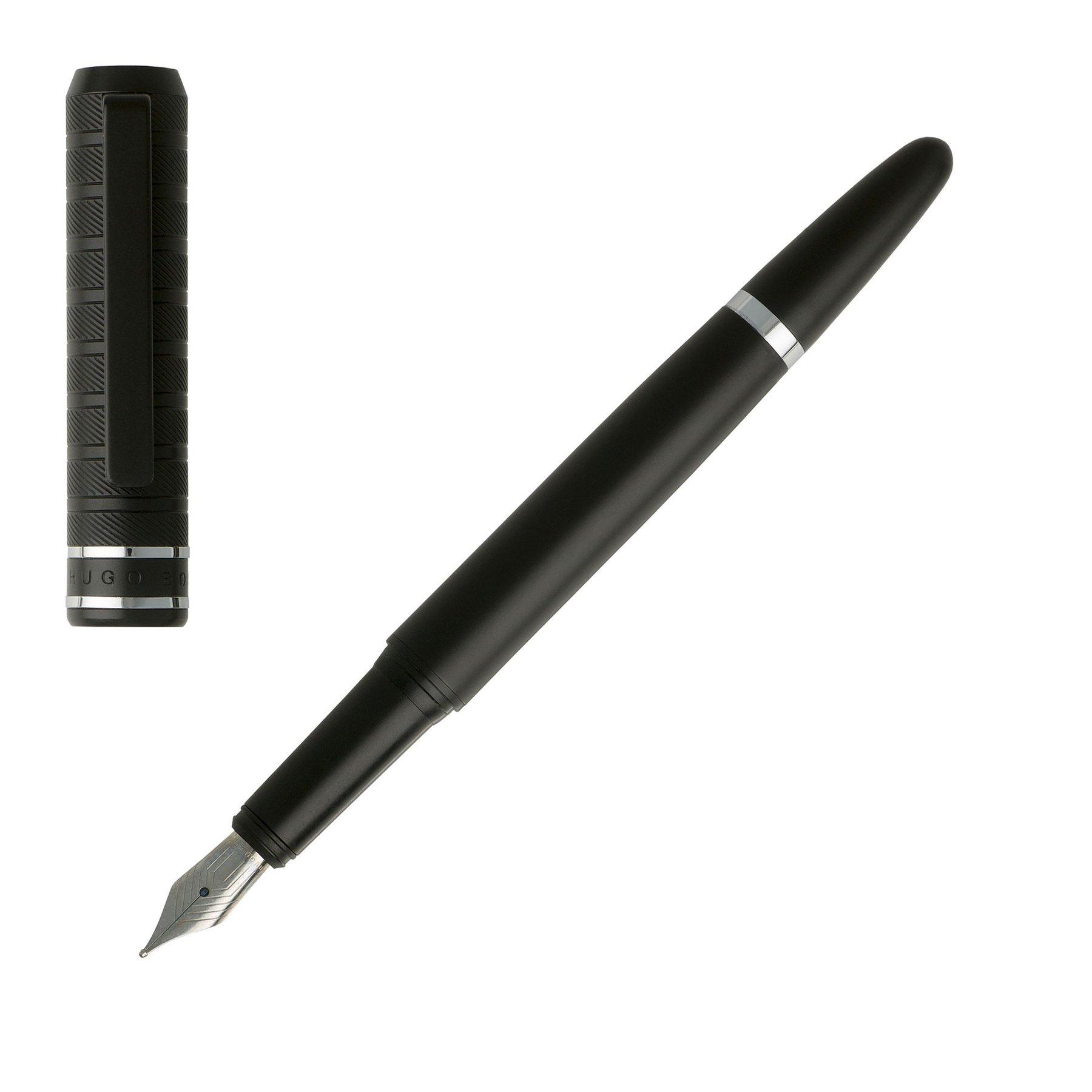 Hugo Boss Писалка Level Structure, в кутия, черна