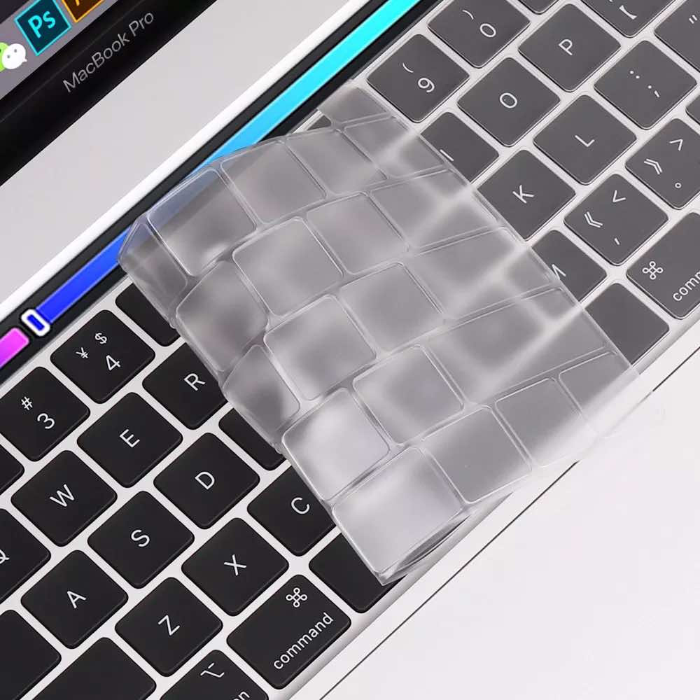 JC Keyboard Silicone Cover - силиконов протектор за клавиатурата на MacBook Pro 13 M2 (2022), Pro 13 M1 (2020), Pro 13 Intel (2020), MacBook Pro 16 (2019) (EU стандарт) (прозрачен-мат)