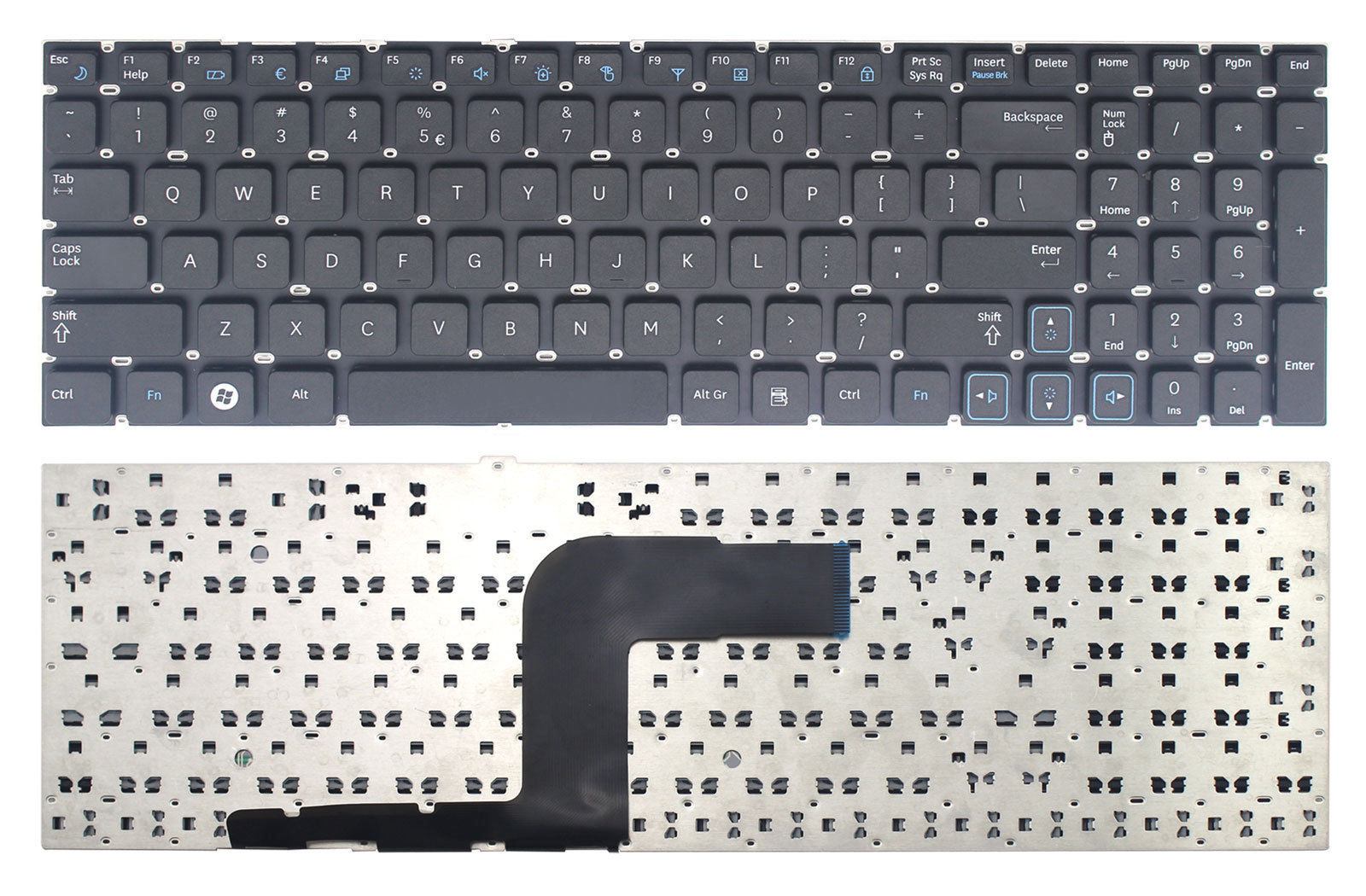 Клавиатура за лаптоп Samsung RV509 RV511 RV515 RV518 RV520 Черна Без Рамка (Малък Ентър) / Black Without Frame US | JAR Computers Клавиатура за лаптоп Samsung RV509 RV511 RV515 RV518 RV520 Черна Без Рамка (Малък Ентър) / Black Without Frame US