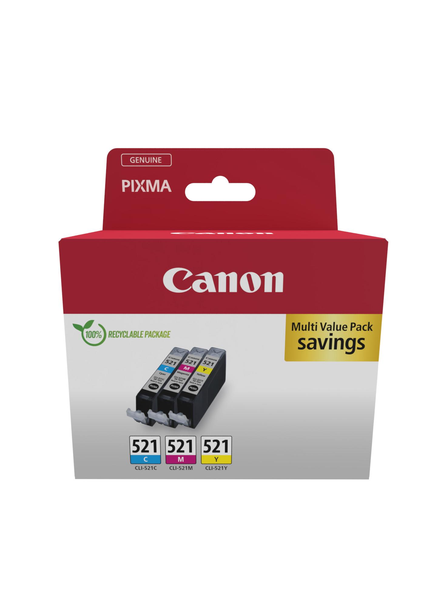 Комплект 3 глави за Canon Pixma IP4600/MP640/MP620/MX870 Series - Ink - /521/ - CLI521 (CLI-521) / 2934B015 - C/M/Y - PN 2934B015 | JAR Computers Комплект 3 глави за Canon Pixma IP4600/MP640/MP620/MX870 Series - Ink - /521/ - CLI521 (CLI-521) / 2934B015 - C/M/Y - PN 2934B015