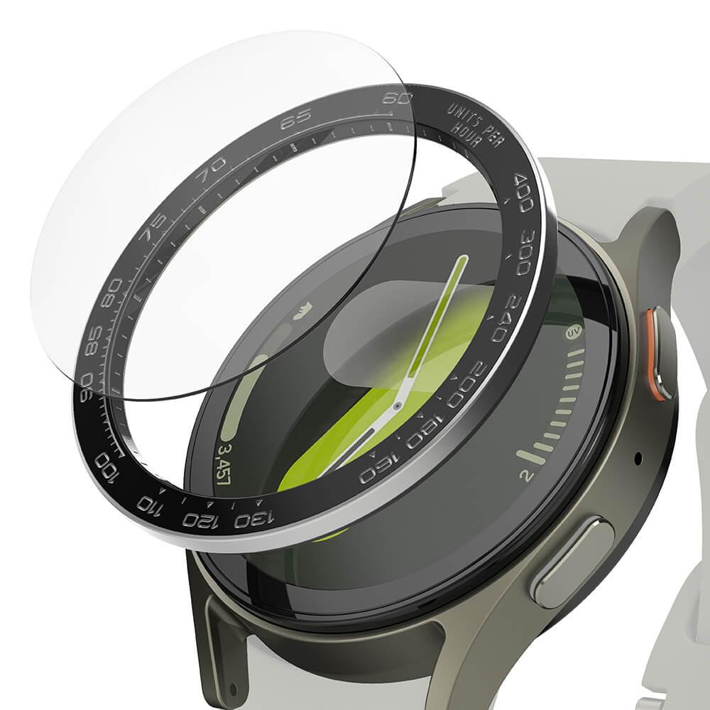 Комплект рамка от неръждаема стомана и стъклено защитно покритие за Samsung Galaxy Watch 7 44мм - Ringke Premium Bezel Styling Stainless Steel Black Pattern 1 (черен) | JAR Computers Комплект рамка от неръждаема стомана и стъклено защитно покритие за Samsung Galaxy Watch 7 44мм - Ringke Premium Bezel Styling Stainless Steel Black Pattern 1 (черен)