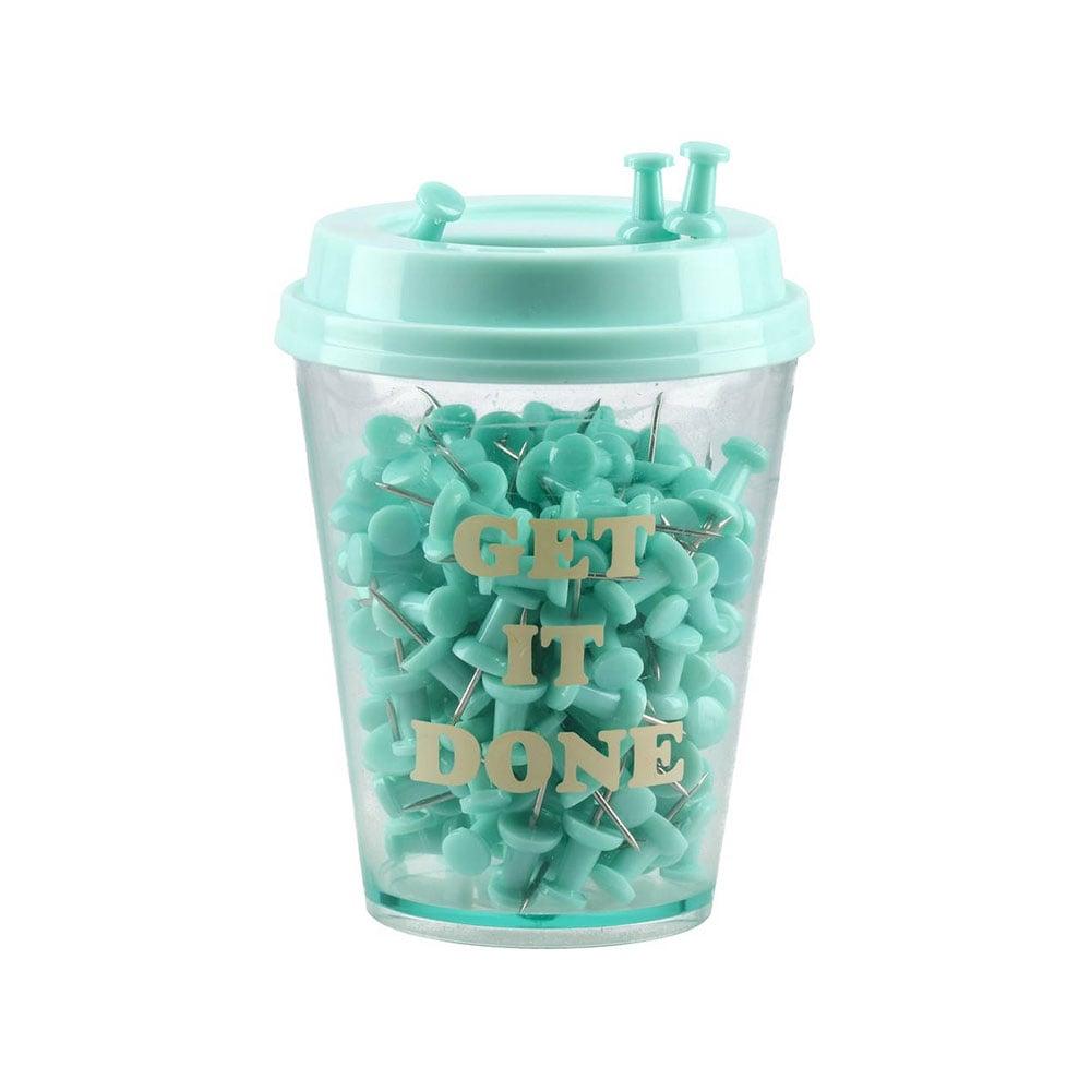 Пинчета за коркова дъска Biro Time Malachite, в чаша, мента, 150 броя | JAR Computers Пинчета за коркова дъска Biro Time Malachite, в чаша, мента, 150 броя