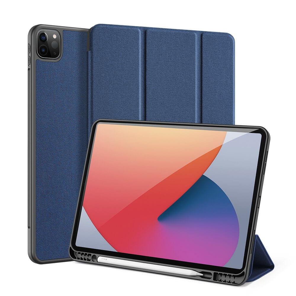 Полиуретанов кейс с поставка и отделение за Apple Pencil 2 за iPad Pro 12.9 M1 (2021) - DUX DUCIS Domo Tablet Case (син) | JAR Computers Полиуретанов кейс с поставка и отделение за Apple Pencil 2 за iPad Pro 12.9 M1 (2021) - DUX DUCIS Domo Tablet Case (син)