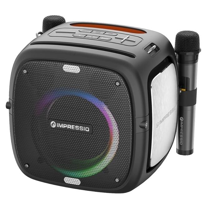 Преносима караоке колона с два микрофона C-TECH Impressio Qubis, 80 W,IPX6,True Wireless Stereo свързване | JAR Computers Преносима караоке колона с два микрофона C-TECH Impressio Qubis, 80 W,IPX6,True Wireless Stereo свързване