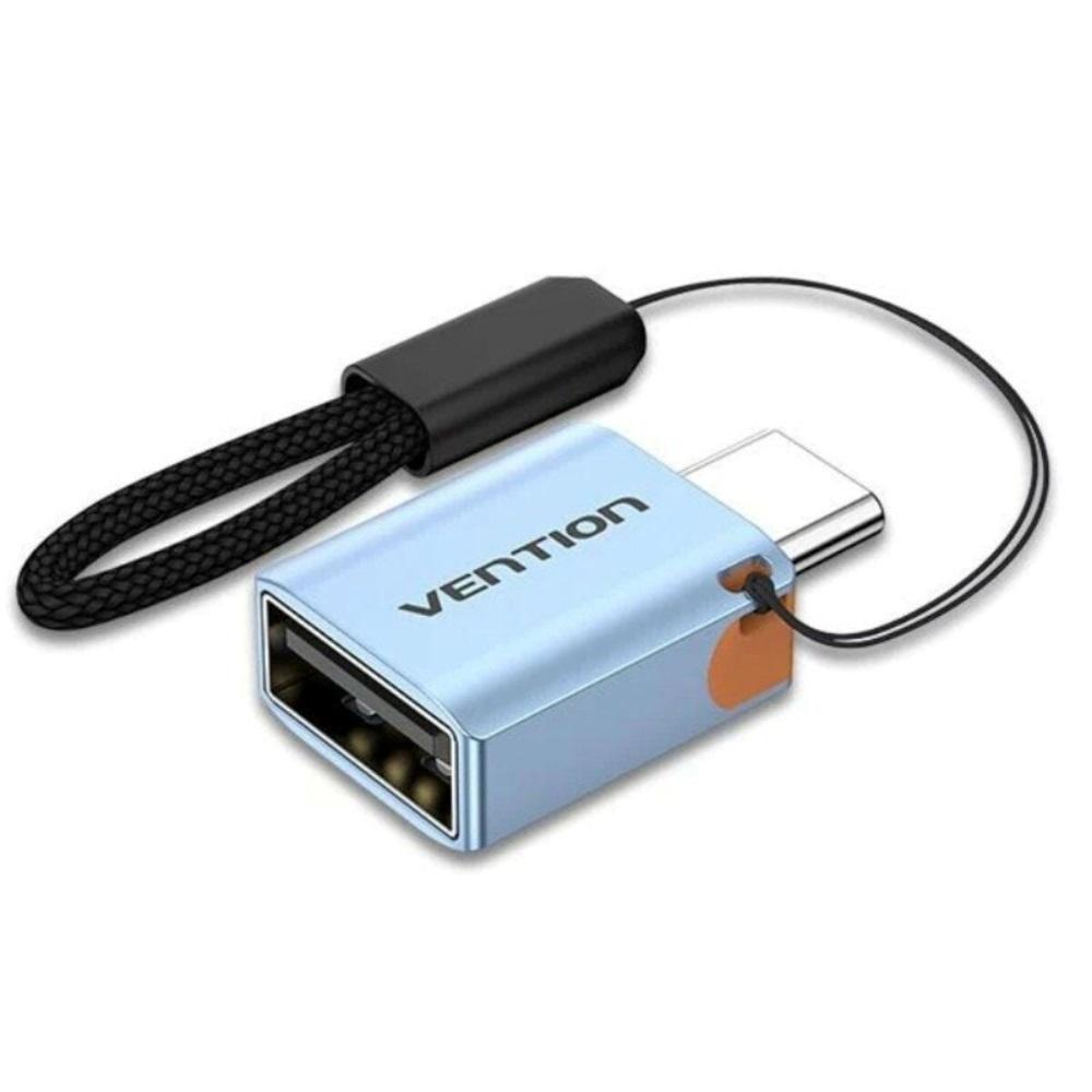 VENTION USB 3.1 Type-C Male to USB Female OTG Adapter with Lanyard Gray Aluminum Alloy Type (CUBH0) (VENCUBH0)