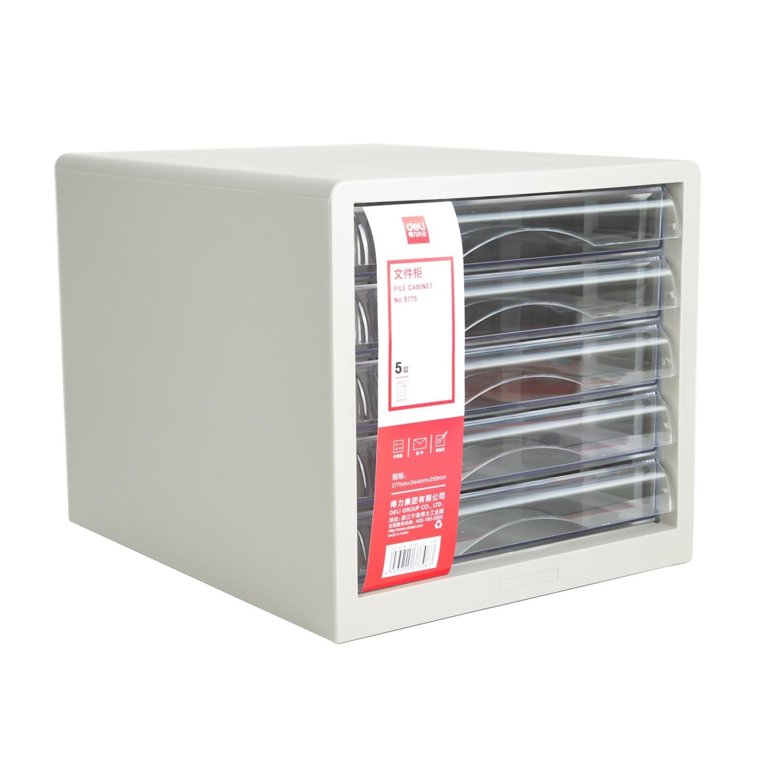 Бокс с 5 чекмеджета Deli Simpli E9775, 275x340x260 мм, PP+ GPPS, сив | JAR Computers Бокс с 5 чекмеджета Deli Simpli E9775, 275x340x260 мм, PP+ GPPS, сив