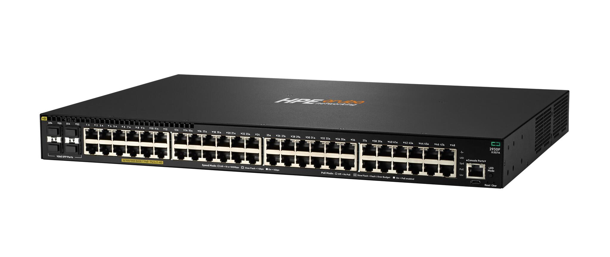 HPE Aruba Networking 2930F 48G PoE+ 4SFP 740W Switch Управляем L3 Gigabit Ethernet (10/100/1000) Захранване по Ethernet (PoE) 1U Сив | JAR Computers HPE Aruba Networking 2930F 48G PoE+ 4SFP 740W Switch Управляем L3 Gigabit Ethernet (10/100/1000) Захранване по Ethernet (PoE) 1U Сив
