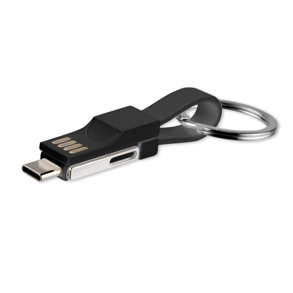 Кабел тип ключодържател за Lightning, USB-C и MicroUSB стандарти - 4smarts 3in1 Mini Cable KeyRing (черен) | JAR Computers Кабел тип ключодържател за Lightning, USB-C и MicroUSB стандарти - 4smarts 3in1 Mini Cable KeyRing (черен)
