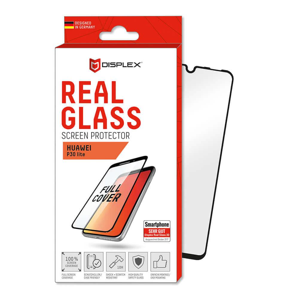 Калено стъклено защитно покритие за дисплея на Huawei P30 Lite - Displex Real Glass 10H Protector 3D Full Cover (черен-прозрачен) | JAR Computers Калено стъклено защитно покритие за дисплея на Huawei P30 Lite - Displex Real Glass 10H Protector 3D Full Cover (черен-прозрачен)