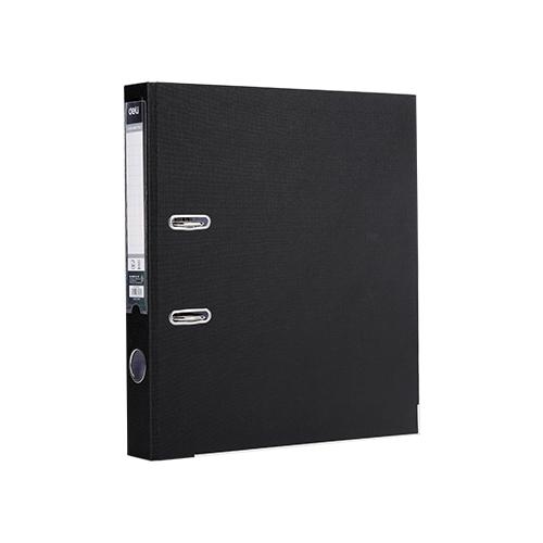 Класьор Deli, РР, A4, 75 мм, метален кант, сменяем етикет, черен | JAR Computers Класьор Deli, РР, A4, 75 мм, метален кант, сменяем етикет, черен
