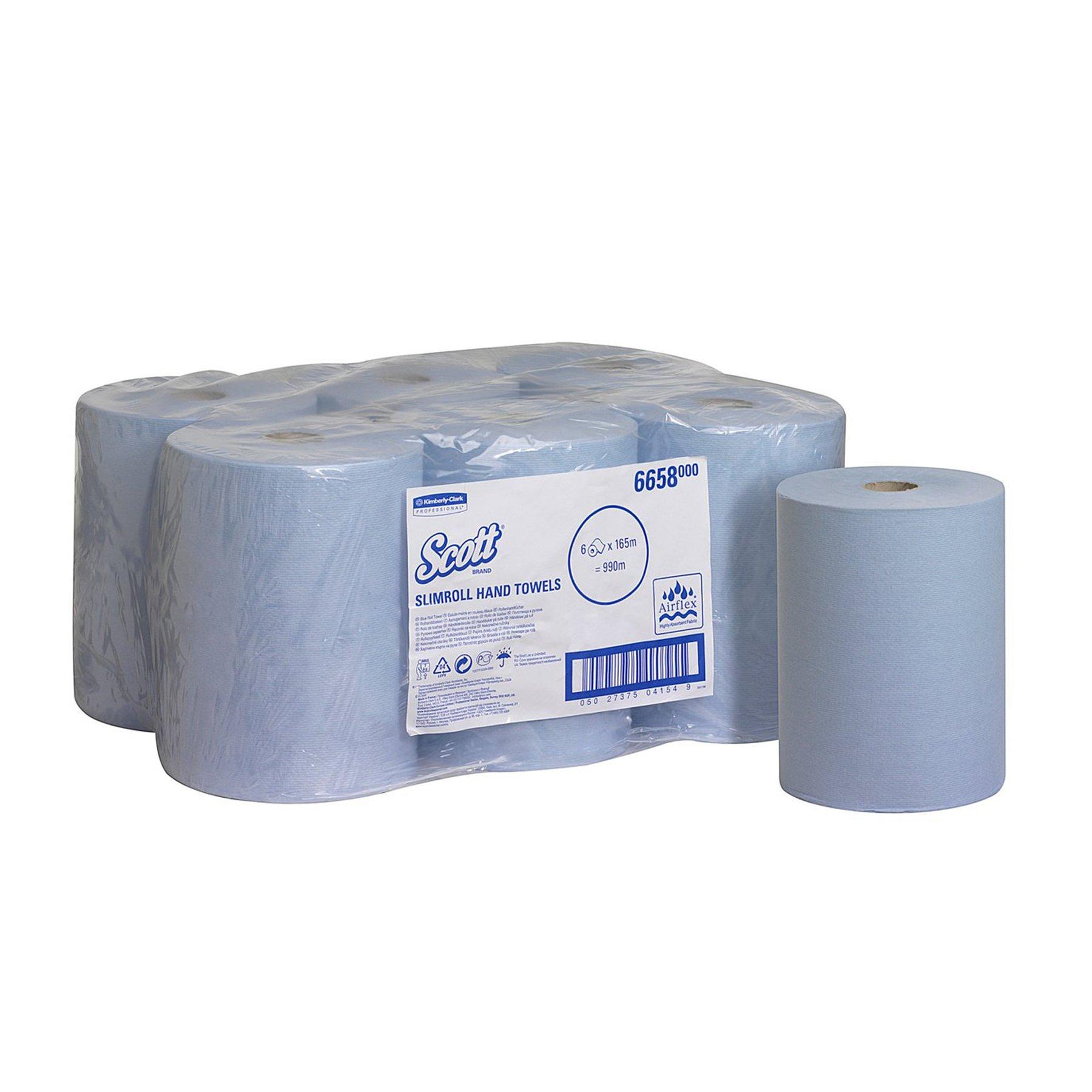 Кърпи за ръце Kimberly-Clark Scott Slimroll, руло, широчина 21 cm, дължина 165 m, сини, 6 броя | JAR Computers Кърпи за ръце Kimberly-Clark Scott Slimroll, руло, широчина 21 cm, дължина 165 m, сини, 6 броя
