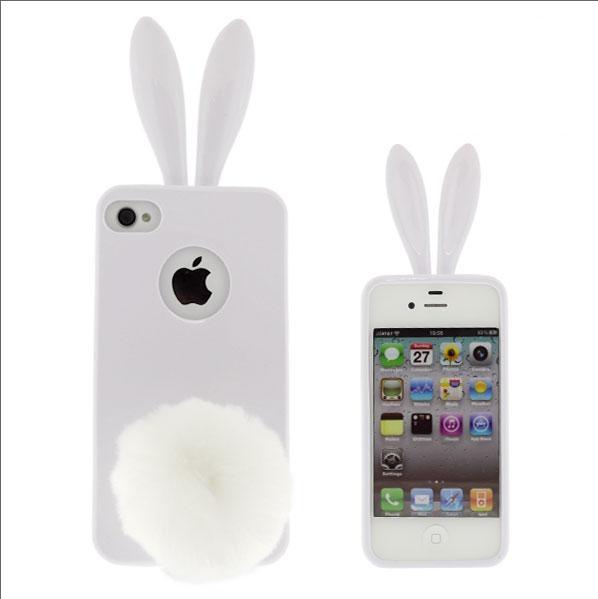 Силиконов кейс със заешки ушички и опашка за iPhone 4S, iPhone 4 - Rabito Bunny Case (бял) | JAR Computers Силиконов кейс със заешки ушички и опашка за iPhone 4S, iPhone 4 - Rabito Bunny Case (бял)
