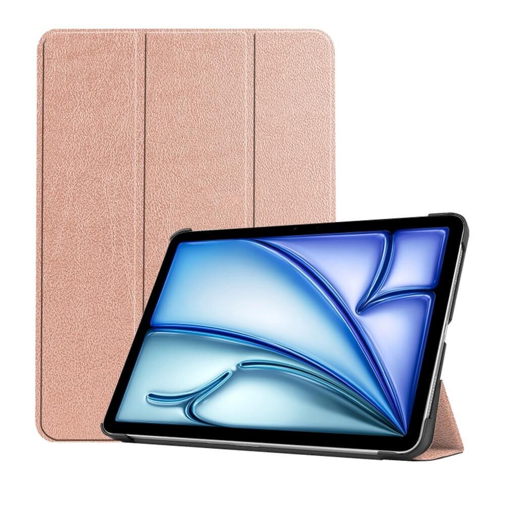 Techsuit FoldPro Leather Case - кожен кейс и поставка за iPad Air 11 (2024) (розово злато)