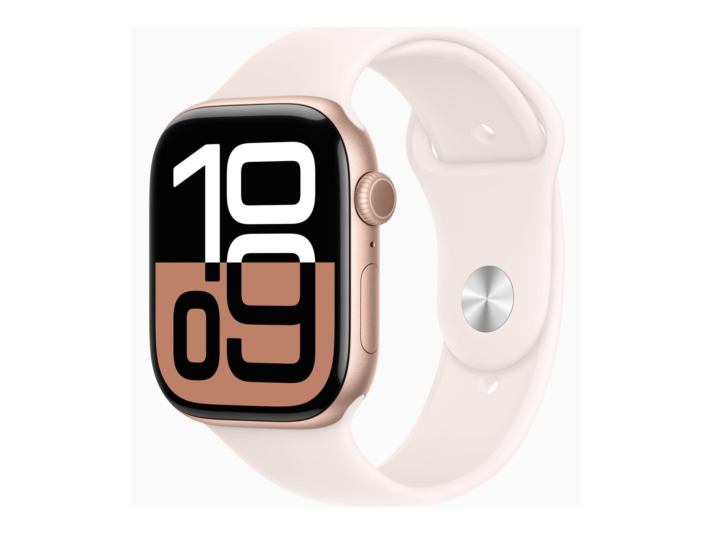 APPLE Watch Series 10 GPS 42mm Rose Gold Aluminium Case with Light Blush Sport Band - M/L | JAR Computers APPLE Watch Series 10 GPS 42mm Rose Gold Aluminium Case with Light Blush Sport Band - M/L