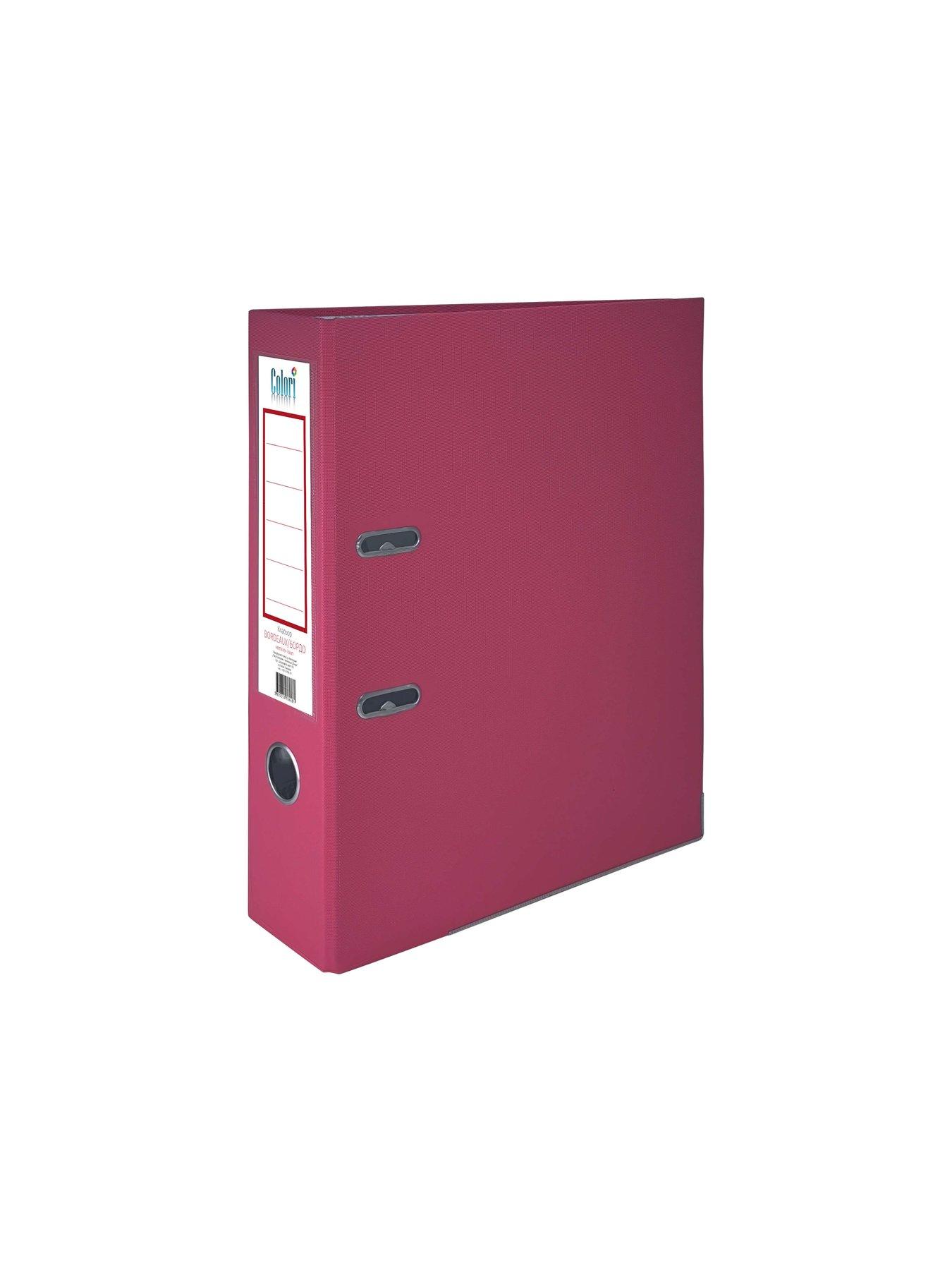 Colori Класьор, 8 cm, PP, с метален кант, несглобен, бордо, 50 броя