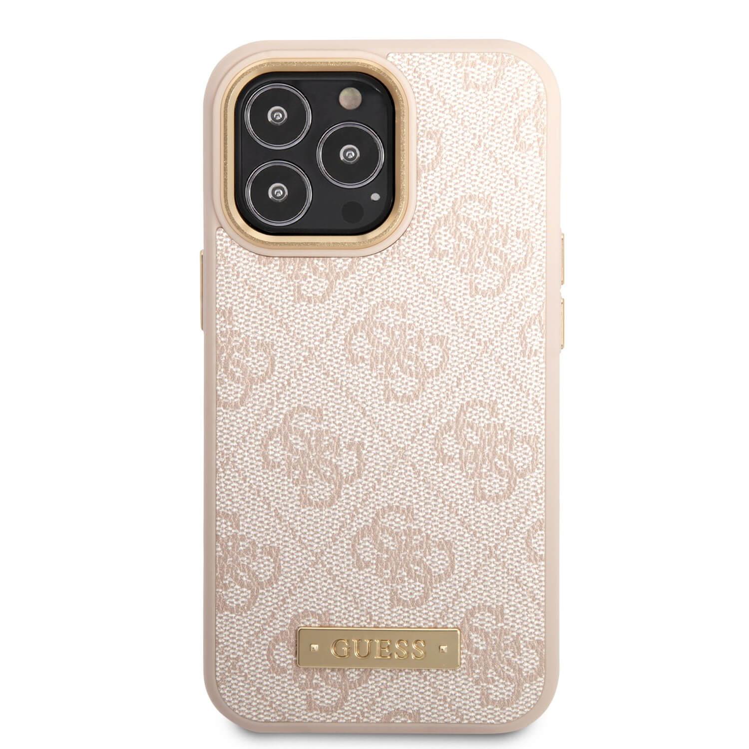 Дизайнерски кожен кейс с MagSafe за iPhone 14 Pro - Guess PU 4G MagSafe Leather Hard Case (розов) | JAR Computers Дизайнерски кожен кейс с MagSafe за iPhone 14 Pro - Guess PU 4G MagSafe Leather Hard Case (розов)