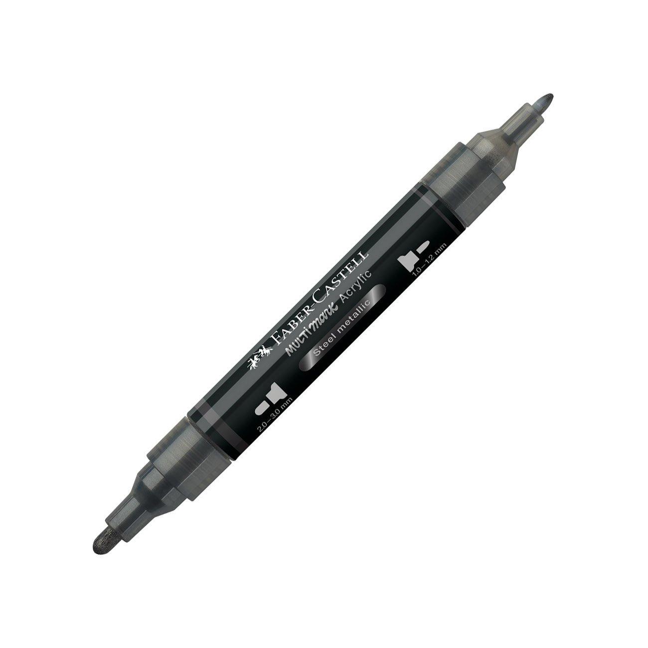 Faber-Castell Акрилен маркер Multimark, № 297, стоманен металик