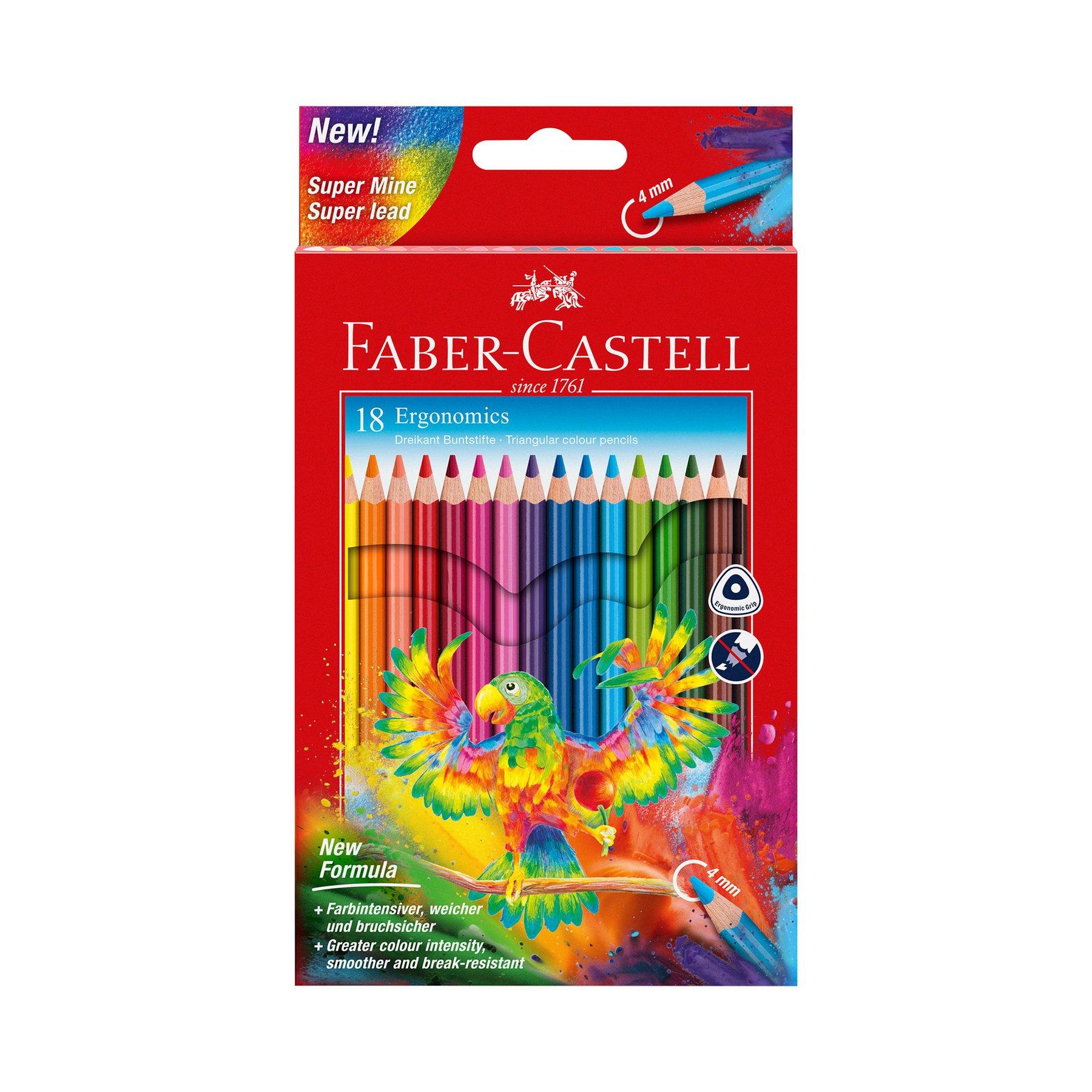 Faber-Castell Моливи Triangular, 18 цвята
