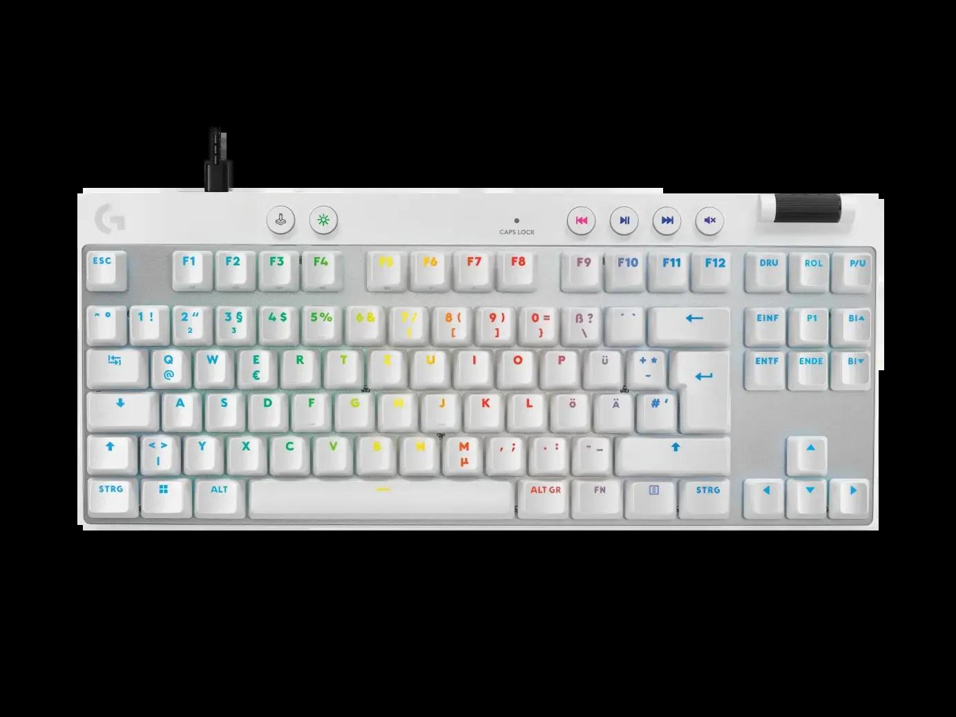 Геймърска механична клавиатура Logitech G Pro X Rapid TKL - White, magnetic-analog switch