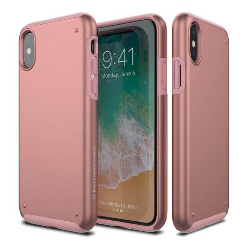 Хибриден удароустойчив калъф за iPhone XS, iPhone X (розово злато) - Patchworks Chroma Case | JAR Computers Хибриден удароустойчив калъф за iPhone XS, iPhone X (розово злато) - Patchworks Chroma Case