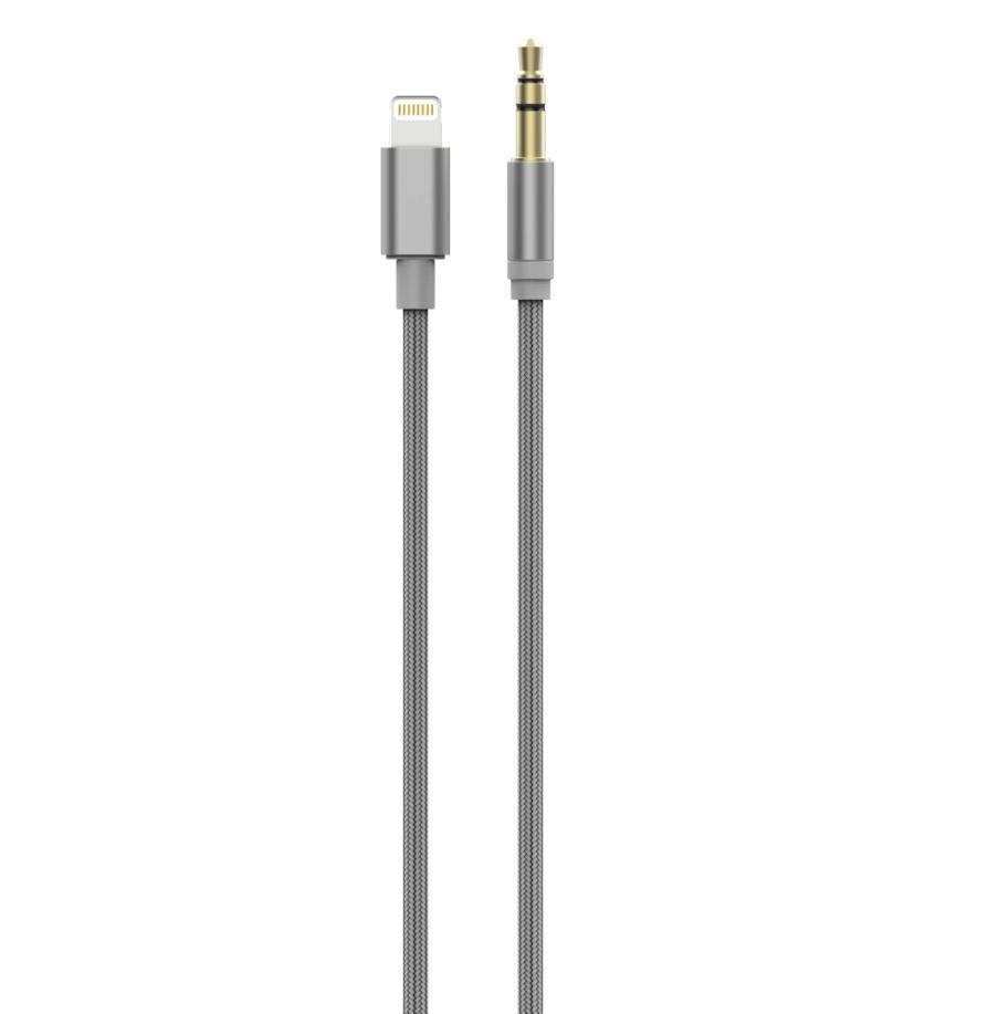 Качествен аудио кабел от Lightning към 3.5 мм. - Devia Gracious Premium Lightning to 3.5mm. Audio Cable (сив) | JAR Computers Качествен аудио кабел от Lightning към 3.5 мм. - Devia Gracious Premium Lightning to 3.5mm. Audio Cable (сив)
