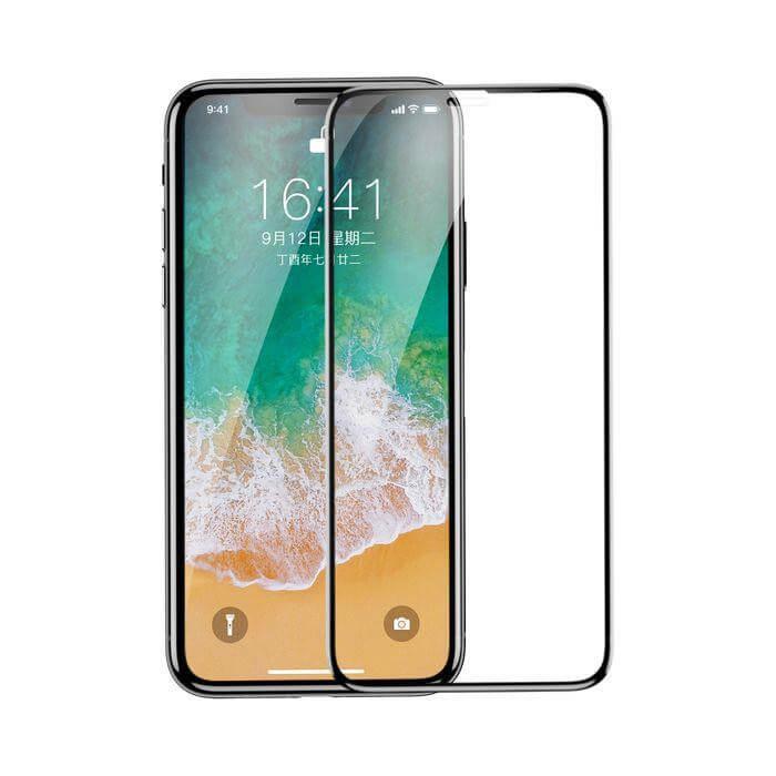 Калено стъклено защитно покритие за целия дисплей на iPhone 11 Pro, iPhone XS, iPhone X (прозрачен-черен) - Baseus Curved Full Screen Tempered Glass (SGAPIPHX-RA01) | JAR Computers Калено стъклено защитно покритие за целия дисплей на iPhone 11 Pro, iPhone XS, iPhone X (прозрачен-черен) - Baseus Curved Full Screen Tempered Glass (SGAPIPHX-RA01)