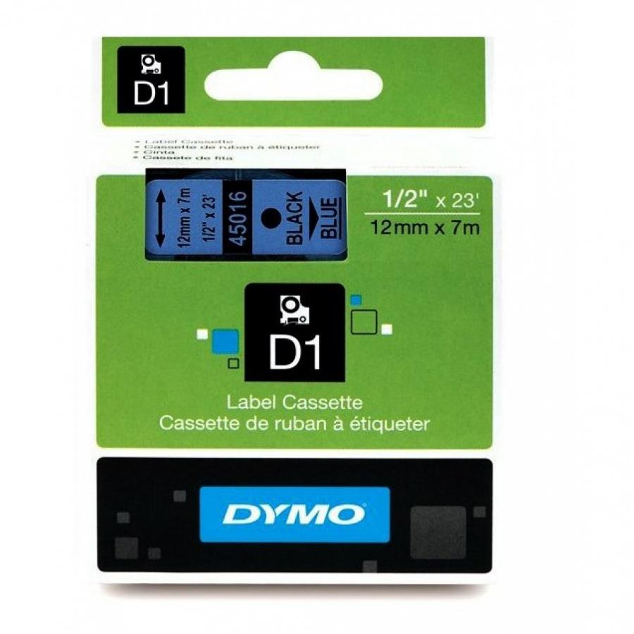 Касета с лента D1 за DYMO LabelManager 45016 полиестерна, 12 мм, черен печат на син фон | JAR Computers Касета с лента D1 за DYMO LabelManager 45016 полиестерна, 12 мм, черен печат на син фон