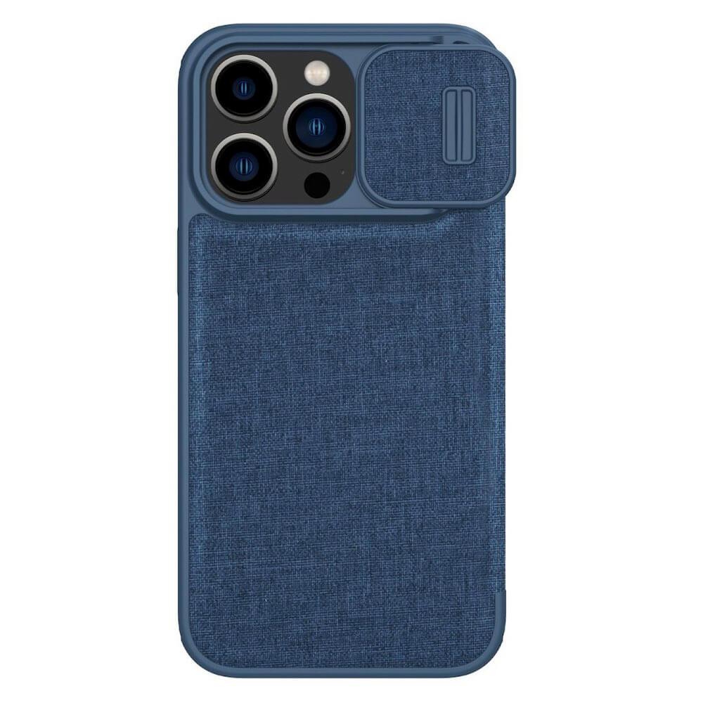 Кожен калъф, тип портфейл за iPhone 14 Pro - Nillkin Qin Book Pro Leather Flip Case (син) | JAR Computers Кожен калъф, тип портфейл за iPhone 14 Pro - Nillkin Qin Book Pro Leather Flip Case (син)